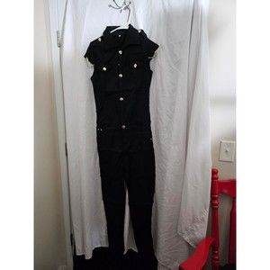 womens jumpsuit black unbranded Size XL stretch fabric 031
